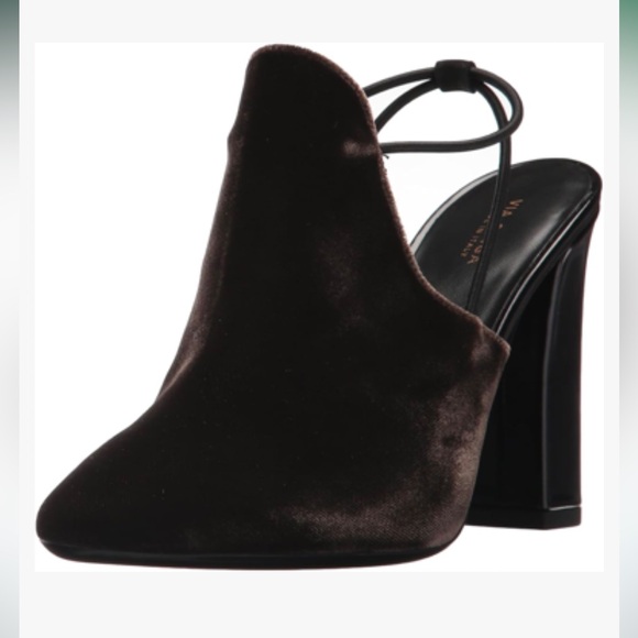 *NEW* Via Spiga Arina Bark Brown Velvet Slingback Heels - Picture 1 of 5